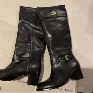 Coach brand new black leather tall boots